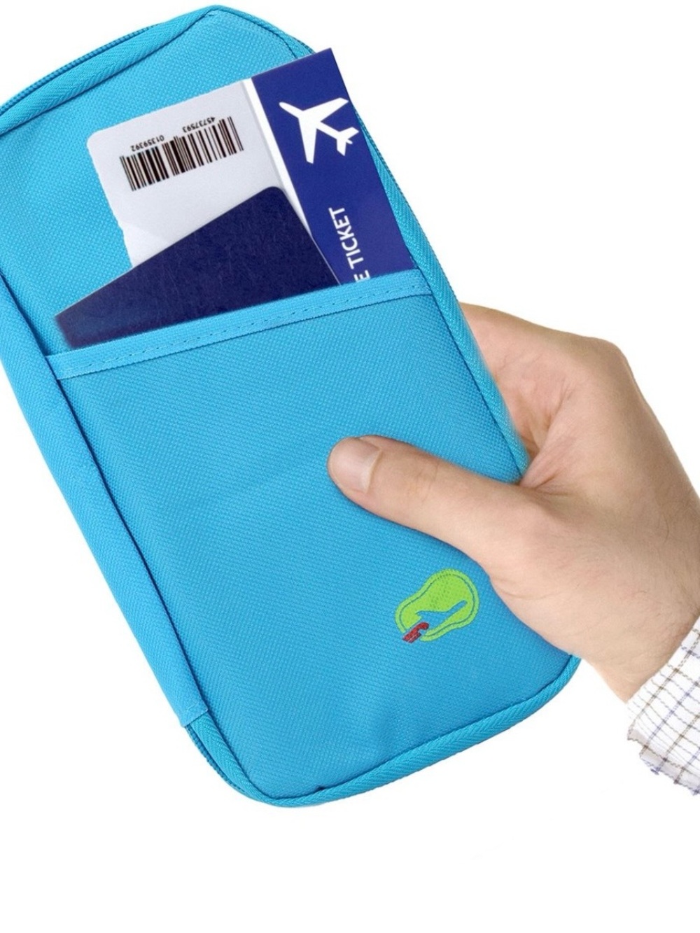 Blue Travel Passport & Document Organizer
